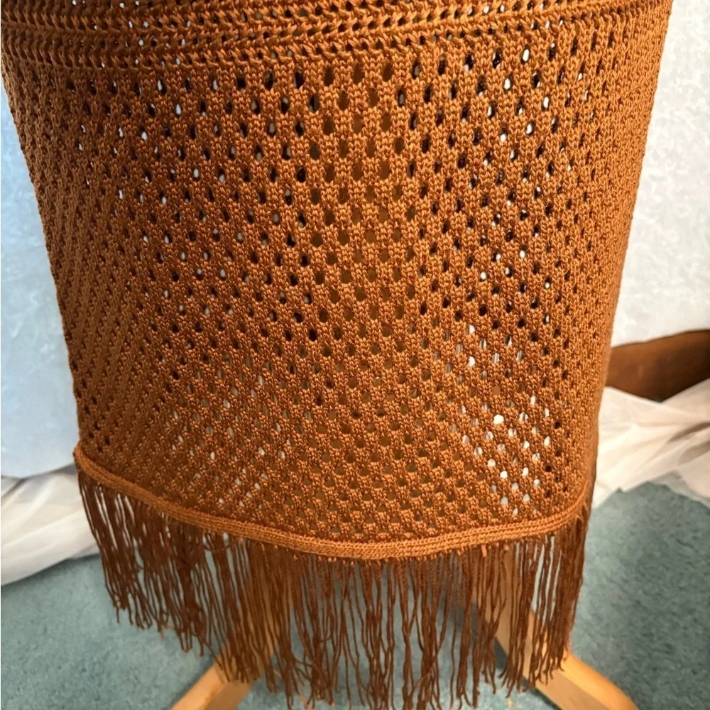 House of Harlow 1960 Camel Knit Top Skirt Size L